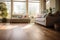 hardwood flooring in a sunlit living room