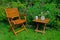 Hardwood garden chair and table