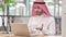 Hardworking Arab Businessman doing Video Call on Laptop in Office