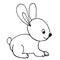 Hare, black and white vector illustration for coloring book.