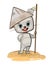 Hare is traveler. Child Game. Look for pirate treasures on island and have fun in sea adventures. Cute baby animal