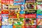 Haribo gummy bear gummi candy candies different types variety background