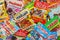 Haribo gummy bear gummi candy candies different types variety background