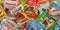 Haribo gummy bear gummi candy candies different types variety background banner