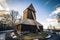 Harkeberga - March 29, 2018: Tower of the old church of Harkeberga, Sweden