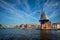 Harlem landmark windmill De Adriaan on Spaarne river. Harlem,