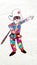 Harlequin, a famous character of the commedia dell`arte in Italy
