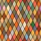 Harlequin's golden autumnal seamless pattern