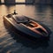 Harley-davidson Inspired Speedboat In Black And Orange