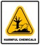 Harmful chemicals keep out hazardous to aquatic environment , hazard warning danger banner , isolated vector