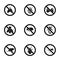 Harmful insects icons set, simple style