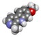 Harmine alkaloid molecule. Herbal inhibitor of monoamine oxidase A. (MAO-A). 3D rendering. Atoms are represented as spheres with