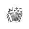 Harmonica music instrument line icon