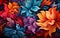 Harmonious Blooms, Seamless Colorful Floral Background Pattern, Generative Ai