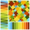 Harmonious Colors Palette with Geometric Simple Seamless Pattern