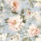 Harmonious Dance: Seamless Pattern of Delicate Flowers and Leaves in Pastel Hues