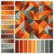 Harmonious Palette of Fall Colors and Gradients with Geometric Composition. Burgundy, Orange, Red, Yellow, Grey Color Combination