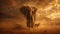 Harmonious wildlife harmony elephant and gazelle together in african savanna sanctuary at dawn