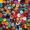 Harmony in Chaos: A Colorful Collage of Buttons and Fasteners
