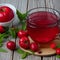 Harmony in a Cup: Roselle, Rose Hips, and Apple Herbal Tea. AI Generated