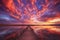 Harmony of Hues: captivating panorama showcasing the seamless blend of colors in a stunning sunset