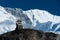 Harmony: Stone stack and mountain range in Himalayas