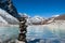 Harmony: Stone stack and Sacred Gokyo Lake