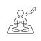 Harmony, Yoga Meditation and Balance Line Icon. Flexible Person Meditate in Pose Lotus Linear Pictogram. Improve Body