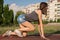 Harnessing the Runner\\\'s Spirit: Athletic Beauty Embracing the Track\\\'s Challenge