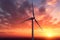 Harnessing the wind, Wind turbine against a mesmerizing sunset backdrop