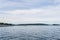Haro strait view from Vancouver island with cloudy sky British Columbia Canada