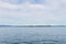 Haro strait view from Vancouver island with cloudy sky British Columbia Canada