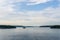 Haro strait view from Vancouver island with cloudy sky British Columbia Canada