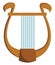 A harp with blue strings, vector or color illustration