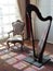 harp and chair