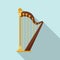 Harp chord icon, flat style