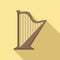Harp irish icon, flat style