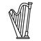 Harp irish icon, outline style