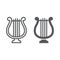 Harp line and glyph icon, st patrick s day and music, lyre sign, vector graphics, a linear pattern on a white background