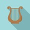 Harp melody icon, flat style