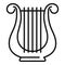 Harp melody icon, outline style