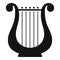 Harp melody icon, simple style