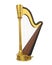 Harp Stringed Musical Instrument Isolated