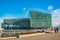 Harpa Concert Hall and Business Center at historical modern downtown in Reykjavik, at Summer in Iceland, scenic view at sunny day