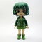 Harper: A Manga-inspired Vinyl Toy With Green Hair And Jacket