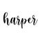 Harper stylish artistic handwriting name on the white background. Isolated illustration