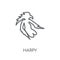 Harpy linear icon. Modern outline Harpy logo concept on white ba