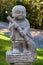 Harrington, QC, Canada - September 23, 2018: Small funny marble figurines in the territory of a Buddhist temple. Every