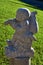 Harrington, QC, Canada - September 23, 2018: Small funny marble figurines in the territory of a Buddhist temple. Every