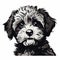 Harris Terrier Puppy Dog Vector Image - Black And White Portraits